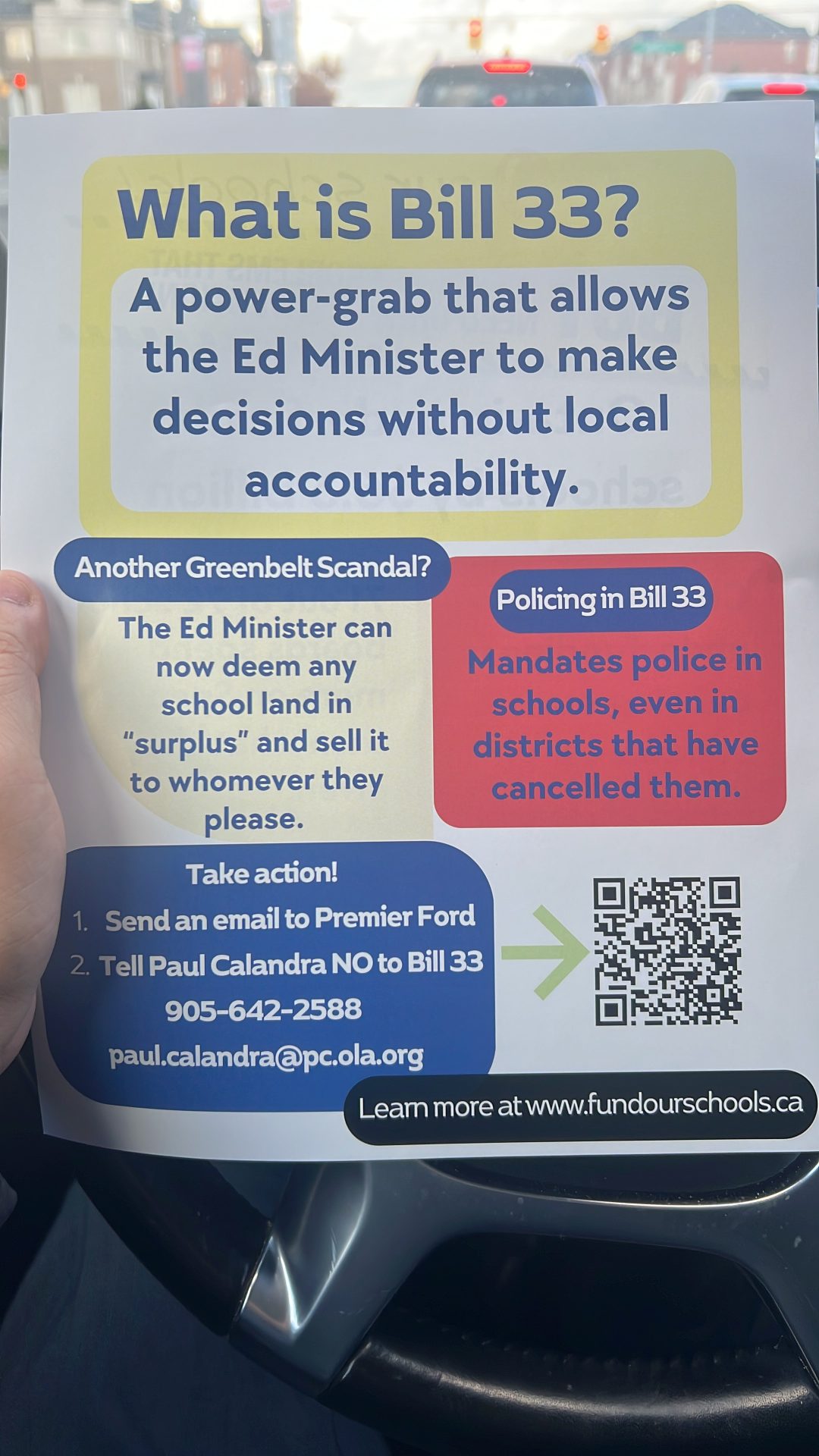 Yesterday I Received a Flyer About Bill 33 — Here’s Why Every Ontario Parent Should Pay Attention
