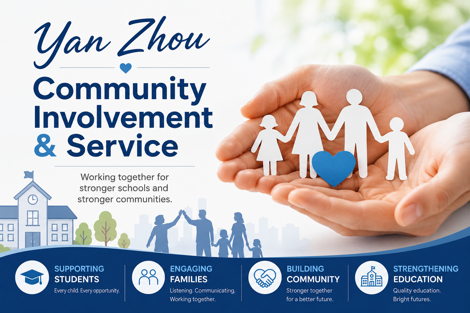 Community Involvement and Service: Yan Zhou’s Work with Families, Youth, and School Communities
